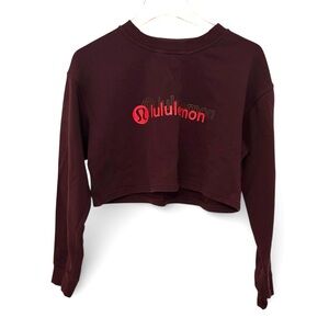 Lululemon All Yours Cropped Crew Lunar New Year Cassis Gold Logo